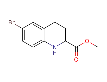 Molecular Structure of 511230-72-1 (6-BROMO-1,2,3,4-TETRAHYDRO-QUINOLINE-2-CARBOXYLIC ACID METHYL ESTER)