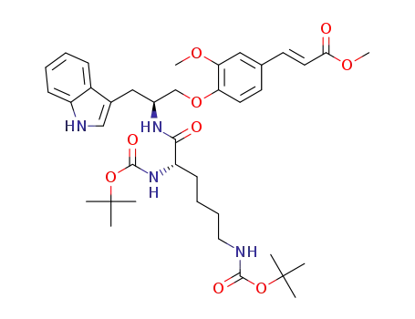 (E)-methyl 3-(4-((S)-2-((S)-2,6-bis((tert-butoxycarbonyl)amino)hexanamido)-3-(1H-indol-3-yl)propoxy)-3-methoxyphenyl)acrylate