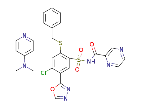 4-(N,N-dimethylamino)pyridinium 2-benzylthio-4-chloro-5-(1,3,4-oxadiazol-2-yl)-N-(pyrazine-2-carbonyl)benzenesulfonamidate