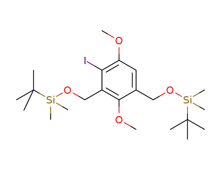 Molecular Structure of 1356585-99-3 ((1,3-di-tert-butyldimethylsilyloxymethyl)-4-iodo-2,5-dimethoxybenzene)