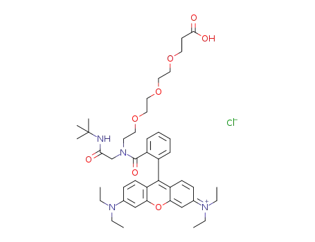 N-[9-(2-{[2-(tert-butylamino)-2-oxoethyl](2-{2-[2-(2-carboxy-ethoxy)ethoxy]ethoxy}ethyl)carbamoyl}phenyl)-6-(diethylamino)-3H-xanthen-3-ylidene]-N-ethylethanaminium chloride