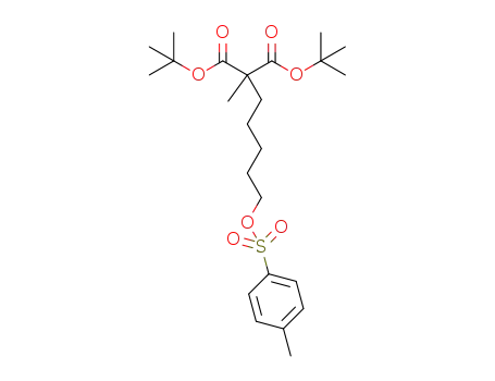 Molecular Structure of 1236354-13-4 (di-tert-butyl 2-Methyl-2-(5-(tosyloxy)pentyl)Malonate)