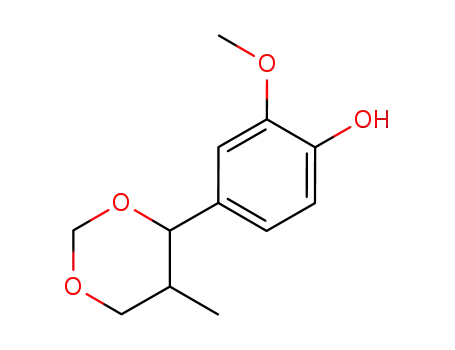 Molecular Structure of 38030-04-5 (Phenol, 2-methoxy-4-(5-methyl-1,3-dioxan-4-yl)-)