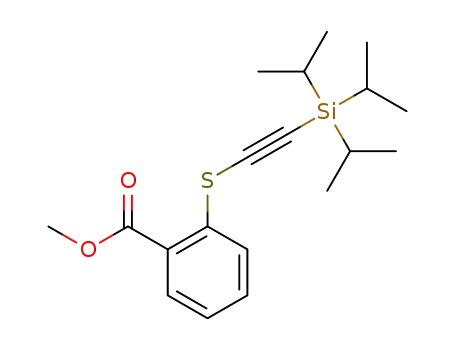 Molecular Structure of 1443746-60-8 (methyl 2-(((triisopropylsilyl)ethynyl)thio)benzoate)