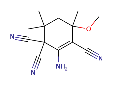 1-Amino-3-methoxy-2,6,6-tricyano-3,5,5-trimethylcyclohexene