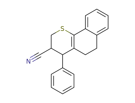 Molecular Structure of 67254-62-0 (2H-Naphtho[1,2-b]thiopyran-3-carbonitrile, 3,4,5,6-tetrahydro-4-phenyl-)