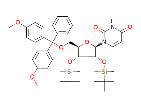 Molecular Structure of 82444-76-6 (2',3'-Bis-O-(t-butyldiMethylsilyl)-5'-O-(4,4'-diMethyltriphenylMethyl)uridine)
