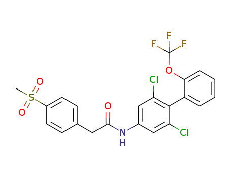 Molecular Structure of 1426803-07-7 (N-(2,6-dichloro-2'-(trifluoromethoxy)-[1,1'-biphenyl]-4-yl)-2-(4-(methylsulfonyl)phenyl)acetamide)