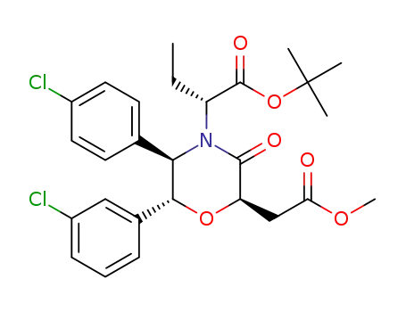 (R)-tert-butyl 2-((2R,3R,6R)-2-(3-chlorophenyl)-3-(4-chlorophenyl)-6-(2-methoxy-2-oxoethyl)-5-oxomorpholino)butanoate