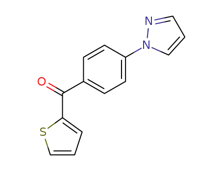 Molecular Structure of 141691-55-6 (Methanone, [4-(1H-pyrazol-1-yl)phenyl]-2-thienyl-)