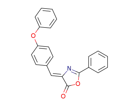 Molecular Structure of 95223-60-2 (5(4H)-Oxazolone, 4-[(4-phenoxyphenyl)methylene]-2-phenyl-)