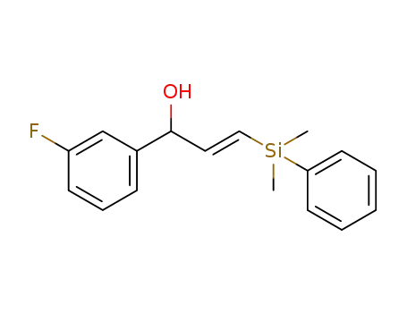 Molecular Structure of 1446099-77-9 ((E)-3-(dimethyl(phenyl)silyl)-1-(3-fluorophenyl)prop-2-en-1-ol)
