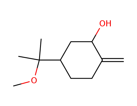 Molecular Structure of 78304-88-8 (5-(1-Methoxy-1-methyl-ethyl)-2-methylene-cyclohexanol)