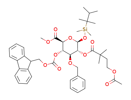 dimethylthexylsilyl O-methyl-2-O-(4-acetoxy-2,2-dimethylbutanoate)-3-O-benzyl-4-O-(9-fluorenylmethoxycarbonyl)-β-D-glucopyranosyluronate