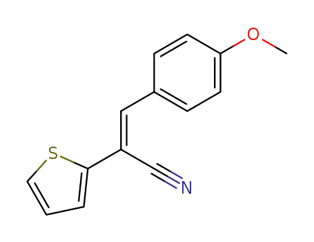 Molecular Structure of 89986-25-4 (2-Thiopheneacetonitrile, a-[(4-methoxyphenyl)methylene]-, (E)-)