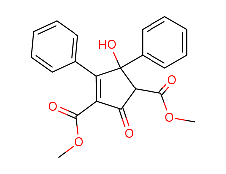 Molecular Structure of 16691-78-4 (3-Cyclopentene-1,3-dicarboxylic acid, 5-hydroxy-2-oxo-4,5-diphenyl-,
dimethyl ester)