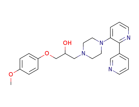 Molecular Structure of 1607802-83-4 (1-(4-methoxyphenoxy)-3-[4-[2-(3-pyridyl)-3-pyridyl]piperazin-1-yl]-2-propanol)