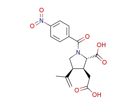 Molecular Structure of 101575-64-8 ([(3<i>S</i>)-2<i>t</i>-carboxy-4<i>c</i>-isopropenyl-1-(4-nitro-benzoyl)-pyrrolidin-3<i>r</i>-yl]-acetic acid)