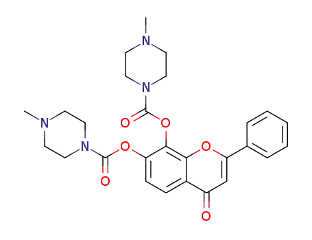 Molecular Structure of 1609067-46-0 (4-oxo-2-phenyl-4H-chromene-7,8-diyl bis(4-methylpiperazine-1-carboxylate).)