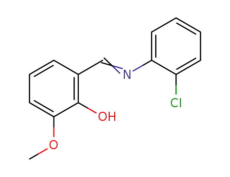 Molecular Structure of 112628-73-6 (2-{[(2-chlorophenyl)imino]methyl}-6-methoxyphenol)