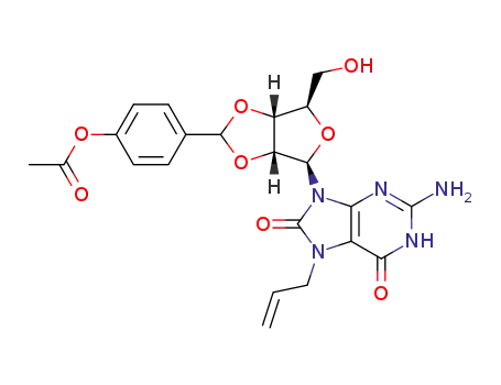 4-((3aR,4R,6R,6aR)-4-(7-allyl-2-amino-6,8-dioxo-1,6,7,8-tetrahydropurin-9-yl)-6-(hydroxymethyl)-tetrahydrofuro[3,4-d][1,3]dioxol-2-yl)phenyl acetate