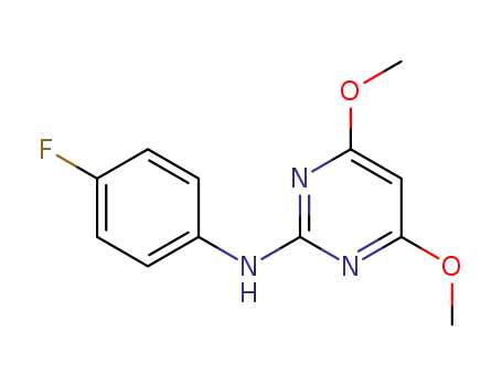 Molecular Structure of 1627898-12-7 (2-[(4-fluorophenyl)amino]-4,6-dimethoxypyrimidine)
