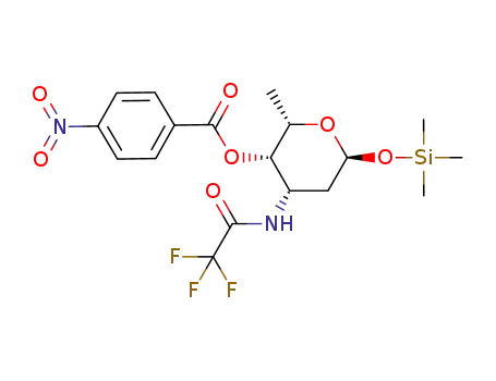 Molecular Structure of 132817-48-2 (2,3,6-Trideoxy-4-O-p-nitrobenzoyl-3-trifluoroacetamido-1-O-trimethylsilyl-α-L-lyxo-hexopyranose)