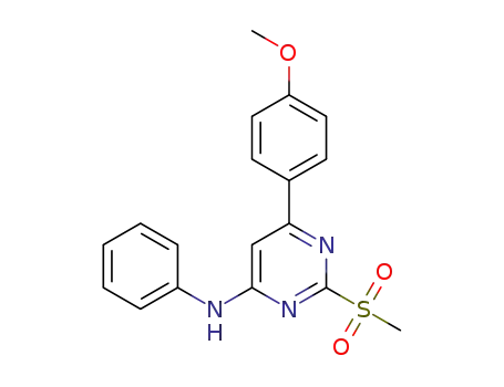 Molecular Structure of 1450822-12-4 (6-(4-methoxyphenyl)-2-(methylsulfonyl)-N-phenylpyrimidin-4-amine)