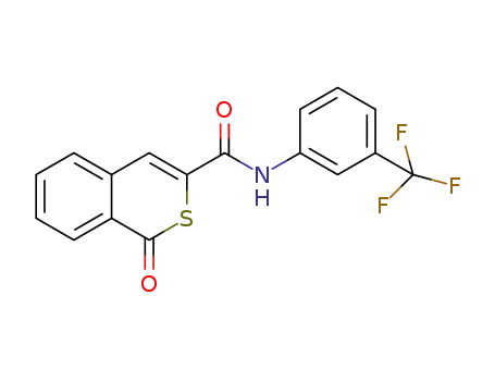 Molecular Structure of 622352-61-8 (1-oxo-1H-isothiochromene-3-carboxylic acid (3-trifluoromethylphenyl)amide)