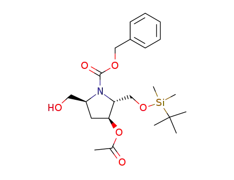 benzyl (2R,3S,5S)-3-acetoxy-2-((tert-butyldimethylsilyloxy)methyl)-5-(hydroxymethyl)pyrrolidine-1-carboxylate