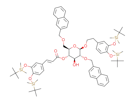 2-[3,4-bis(tert-butyldimethylsilyloxy)phenyl]-ethyl4-O-[3,4-bis-(O-tert-butyldimethylsilyl)-caffeoyl]-2,6-di-O-(2-naphthyl)methyl-1-β-D-glucopyranoside