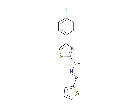 Molecular Structure of 464224-97-3 (1-(4-(4-chlorophenyl)thiazol-2-yl)-2-(thiophen-2-ylmethylene)hydrazine)