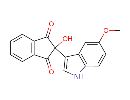 Molecular Structure of 124312-84-1 (2-Hydroxy-2-(5-methoxy-1H-indol-3-yl)-indan-1,3-dione)