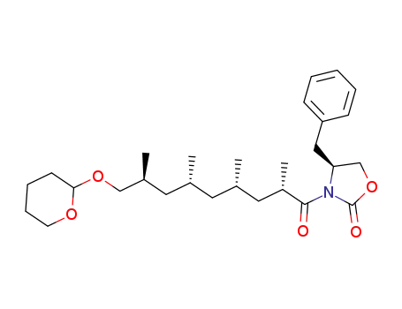 (4S)-4-benzyl-3-[(2S,4S,6R,8S)-2,4,6,8-tetramethyl-9-(tetrahydro-2H-2-pyranyloxy)nonanoyl]-1,3-oxazolan-2-one