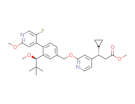 (S)-methyl 3-cyclopropyl-3-(2-((4-(5-fluoro-2-methoxypyridin-4-yl)-3-((R)-1-methoxy-2,2-dimethylpropyl)benzyl)oxy)pyridin-4-yl)propanoate