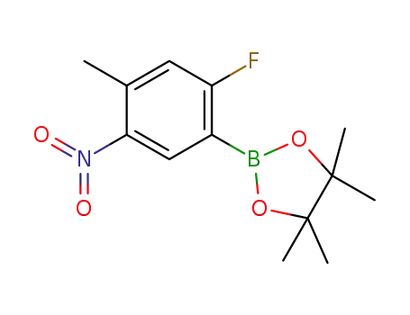 Molecular Structure of 1510828-68-8 (2-(2-fluoro-4-methyl-5-nitrophenyl)-4,4,5,5-tetramethyl-1,3,2-dioxaborolane)