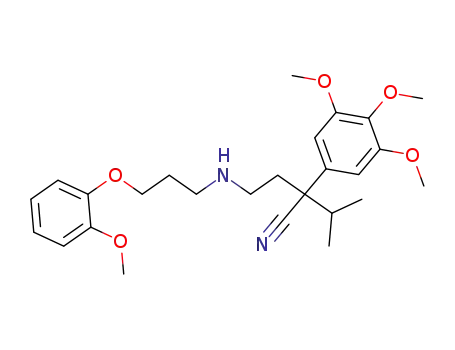 alpha-isopropyl-alpha-[2-[N-[3-(2-methoxyphenoxy)propyl]amino]ethyl]-3,4,5-trimethoxyphenylacetonitrile