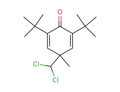 Molecular Structure of 54537-87-0 (2,5-Cyclohexadien-1-one,
4-(dichloromethyl)-2,6-bis(1,1-dimethylethyl)-4-methyl-)