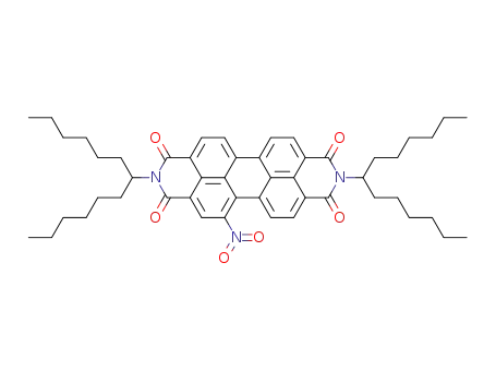 Molecular Structure of 259880-11-0 (N,N’-di-(1-hexylheptyl)-1-nitroperylene-3,4,9,10-tetracarboxydianhydride)