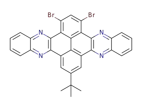 Molecular Structure of 1445997-25-0 (1,3-dibromo-11-(tert-butyl)quinoxalino[2',3':9,10]phenanthro[4,5-abc]phenazine)