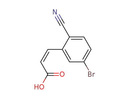 Molecular Structure of 27514-59-6 (2-Propenoic acid, 3-(5-bromo-2-cyanophenyl)-, (Z)-)