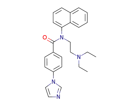 Molecular Structure of 120711-05-9 (N-<2-(diethylamino)ethyl>-4-(1H-imidazol-1-yl)-4-(1-naphthalenyl)benzamide)