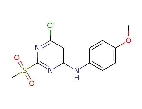 Molecular Structure of 86627-03-4 (4-Pyrimidinamine, 6-chloro-N-(4-methoxyphenyl)-2-(methylsulfonyl)-)