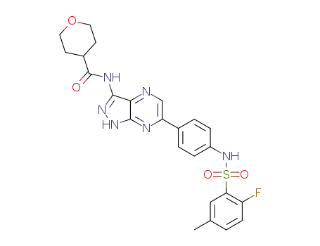 N-[6-[4-[(2-fluoro-5-methyl-phenyl)sulfonylamino]phenyl]-1H-pyrazolo[3,4-b]pyrazin-3-yl]tetrahydropyran-4-carboxamide