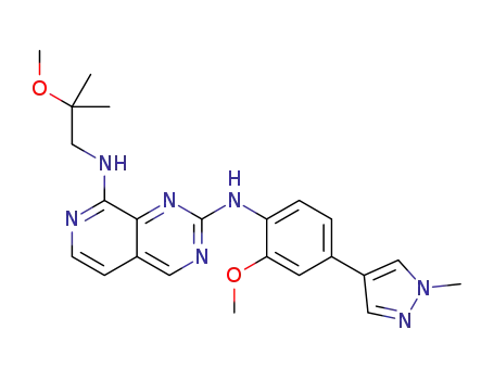 Molecular Structure of 1578244-47-9 (N<sup>8</sup>-(2-methoxy-2-methylpropyl)-N<sup>2</sup>-(2-methoxy-4-(1-methyl-1H-pyrazol-4-yl)phenyl)pyrido[3,4-d]pyrimidine-2,8-diamine)