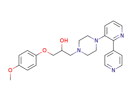 Molecular Structure of 1607802-84-5 (1-(4-methoxyphenoxy)-3-[4-[2-(4-pyridyl)-3-pyridyl]piperazin-1-yl]-2-propanol)
