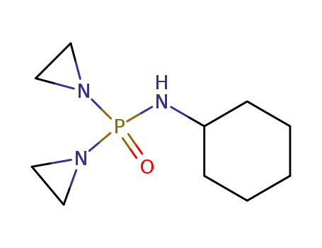 Molecular Structure of 3054-20-4 (P,P-bis(aziridin-1-yl)-N-cyclohexylphosphinic amide)
