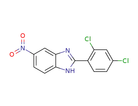 Molecular Structure of 99586-15-9 (2-(2,4-dichlorophenyl)-6-nitro-1H-benzimidazole)