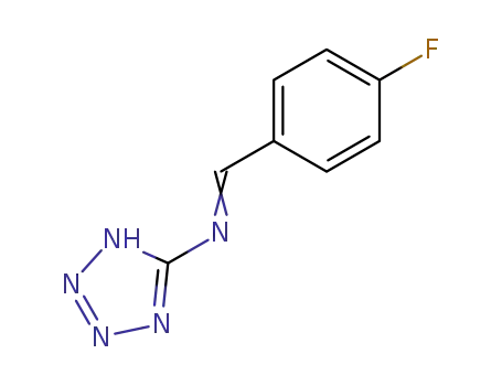 Molecular Structure of 145181-97-1 ([1-(4-Fluoro-phenyl)-meth-(E)-ylidene]-(1H-tetrazol-5-yl)-amine)