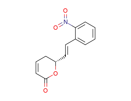 2H-Pyran-2-one, 5,6-dihydro-6-[(1E)-2-(2-nitrophenyl)ethenyl]-, (6R)-